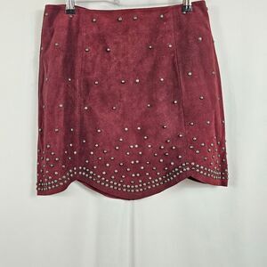 NWT Free People Studded Skirt in Wine - Size  4